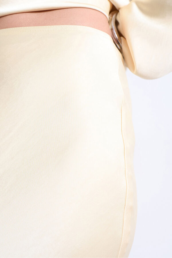 Topshop Saia longa acetinada bege