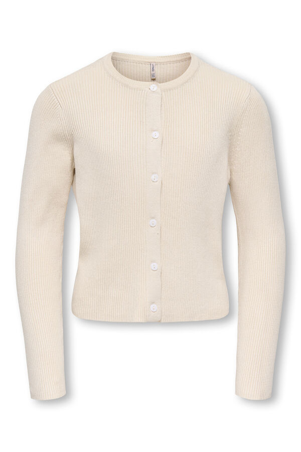 Only Girls Soft round neck cardigan gris
