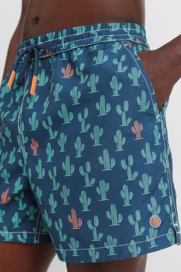 Springfield Maillot de bain imprim&eacute; cactus bleu