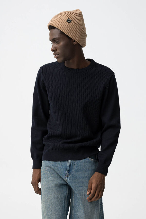 Tiffosi Jersey de punto texturizado azul