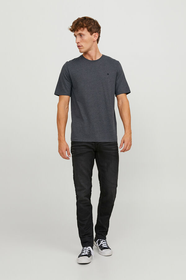Jack & Jones Baumwoll-T-Shirt mit normaler Passform Grau