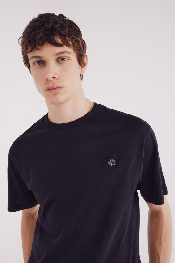 Springfield Camiseta b&aacute;sica cuello redondo negro