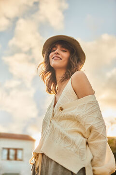 Springfield Top Maille Tress&eacute;e &eacute;cru