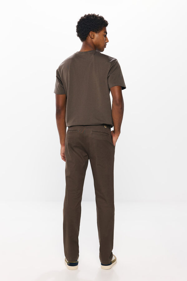 Springfield Pantalon chino imprimé slim fit couleur