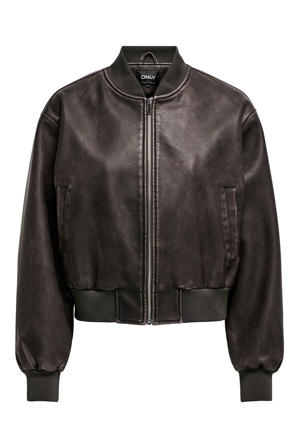 Only Chaqueta estilo aviador marr&oacute;n