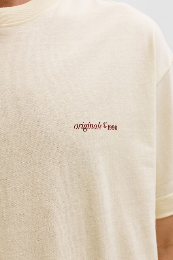 Jack & Jones Camiseta loose algod&oacute;n beige