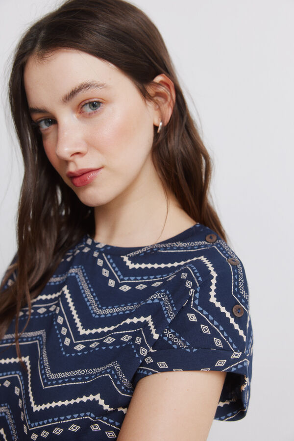 Springfield Cotton short sleeve T-shirt blue