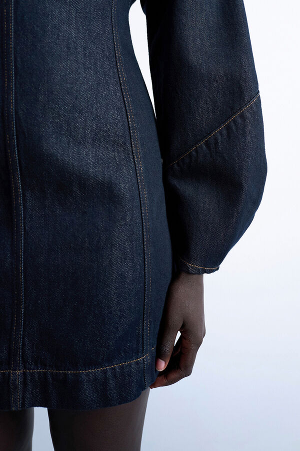 Topshop Denim mini dress in cotton and lyocell Plava