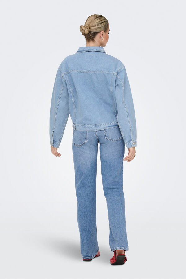 Only Chaqueta vaquera bolsillos delanteros azul