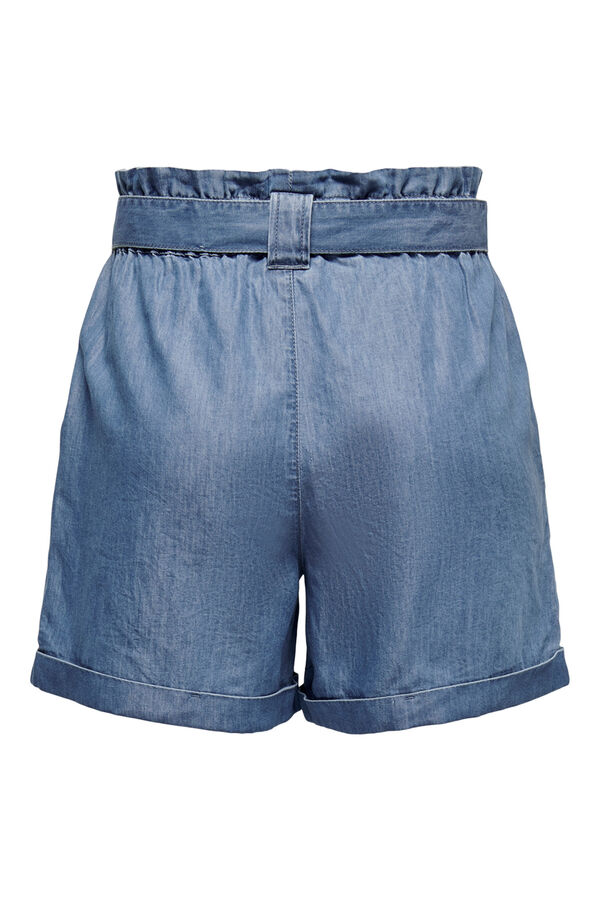 Springfield High waist denim shorts plava