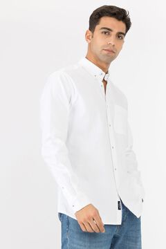 Springfield Camisa Regular Fit Oxford blanco
