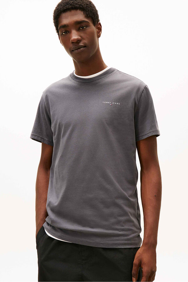 Tommy Jeans Camiseta slim de manga corta gris
