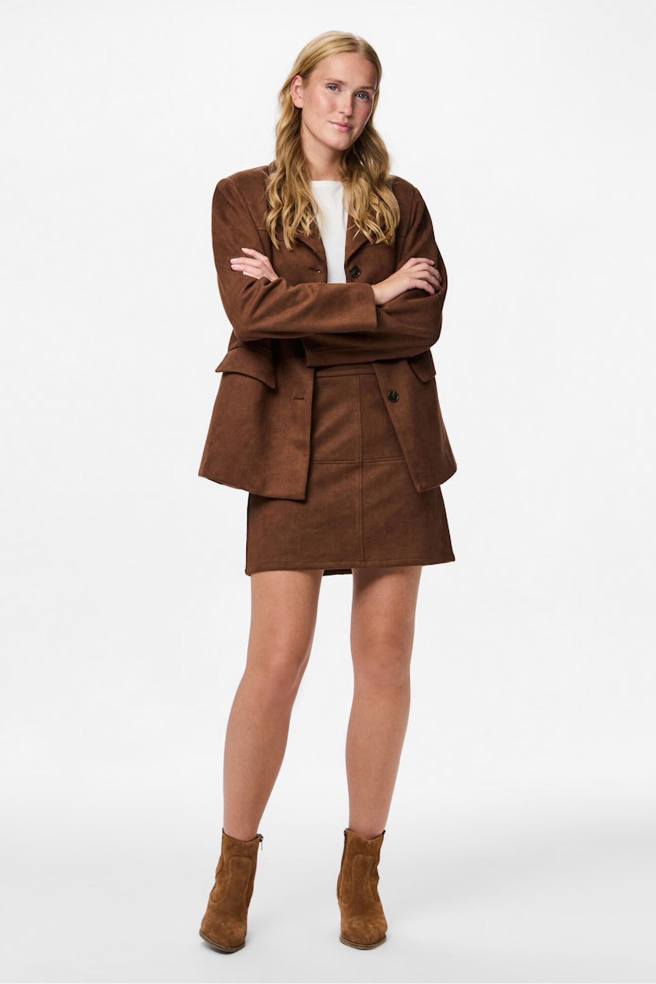 Pieces Kurzer Rock Wildlederimitat