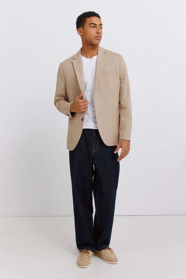 Springfield Linen cotton blazer grey