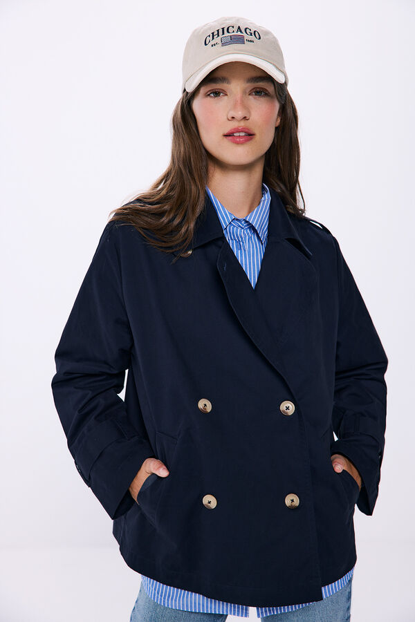 Springfield Short trench coat  blue