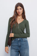 Springfield Baker's cut jersey-knit T-shirt beige