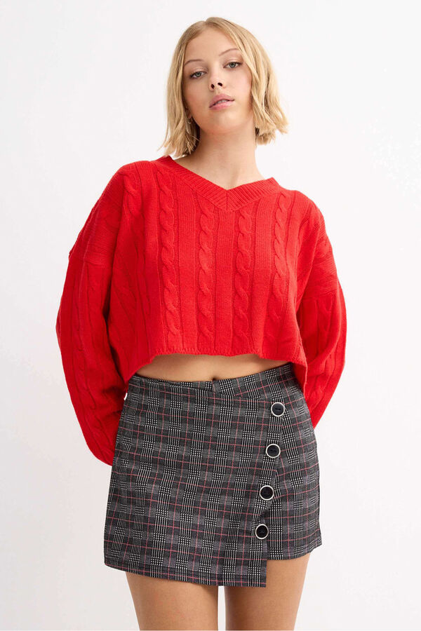 Inside Skort Jacquard Botones negro