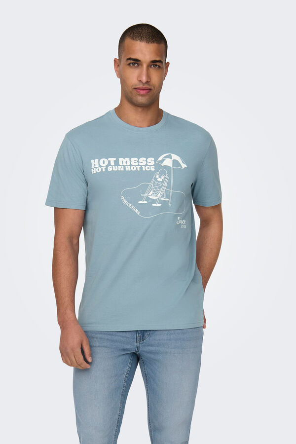 Springfield Short-sleeved T-shirt steel blue