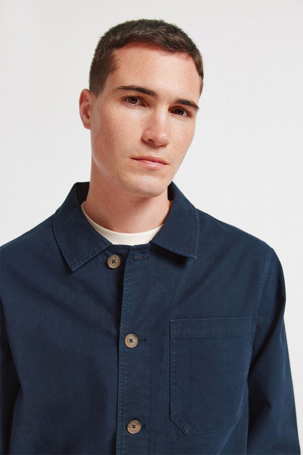 Springfield Cotton overshirt blue