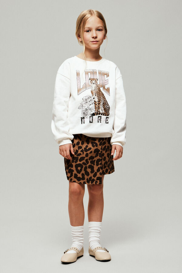 Name It Sudadera leopardo blanco