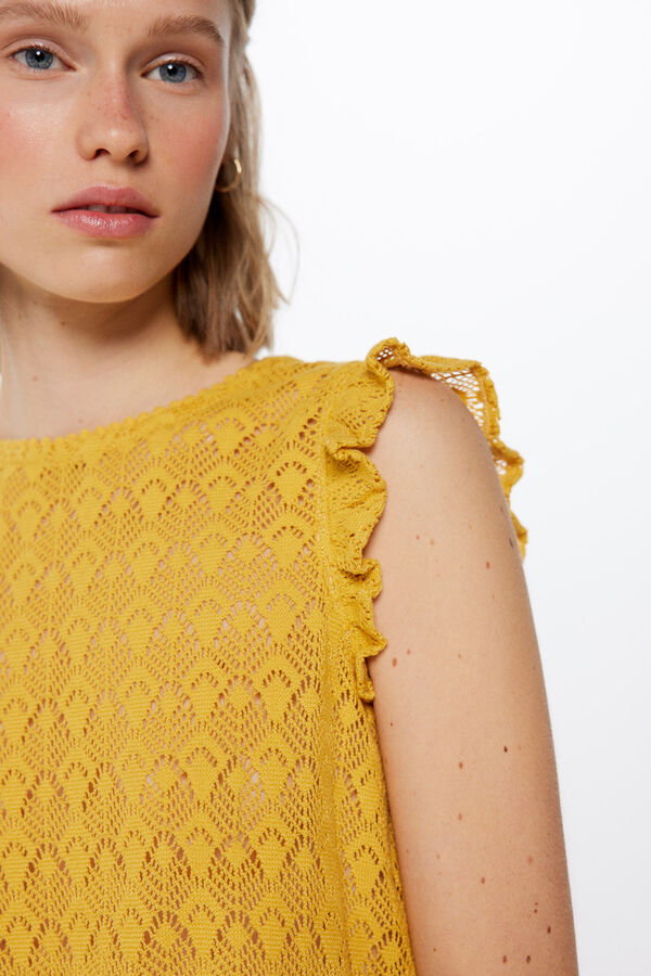 Springfield Camiseta Estructura Crochet dorado