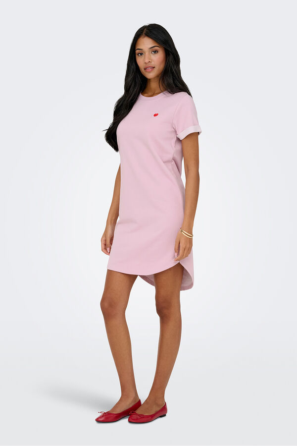 JDY Vestido corto detalle bordado morado/lila