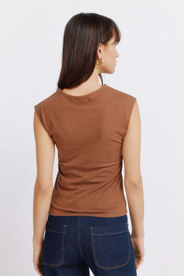 Springfield Cotton basic sleeveless top nude