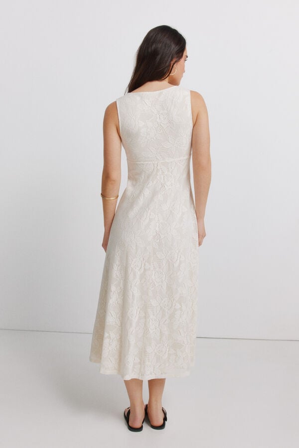 Springfield Robe &agrave; bretelles brod&eacute;e fleur marron