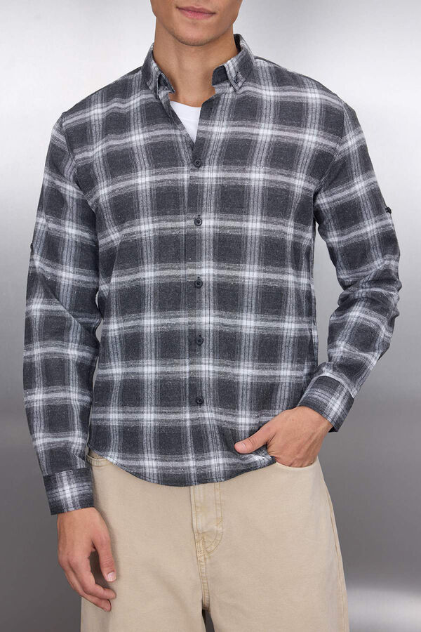 Trendyol Camisa de le&ntilde;ador gris