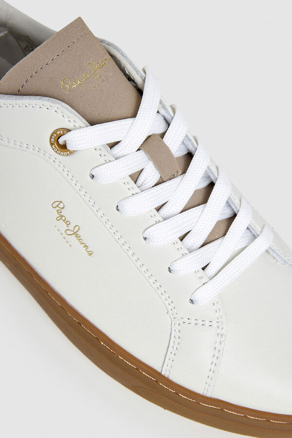 Pepe Jeans Zapatillas Con Detalle En Ante marfil