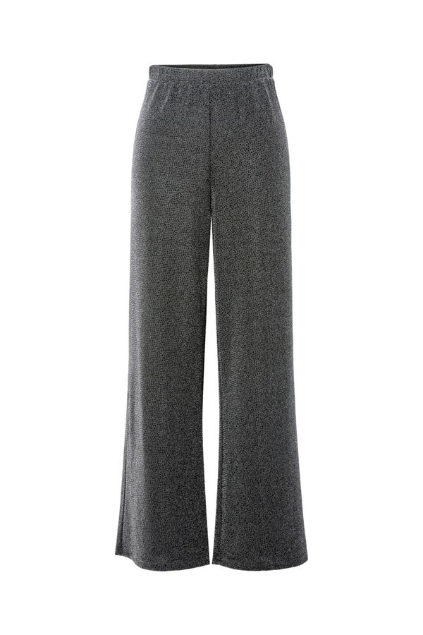 Pieces Lurex wide trousers grey