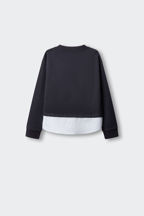 Springfield Kids Sweatshirt bimaterial cora&ccedil;&atilde;o menina azul