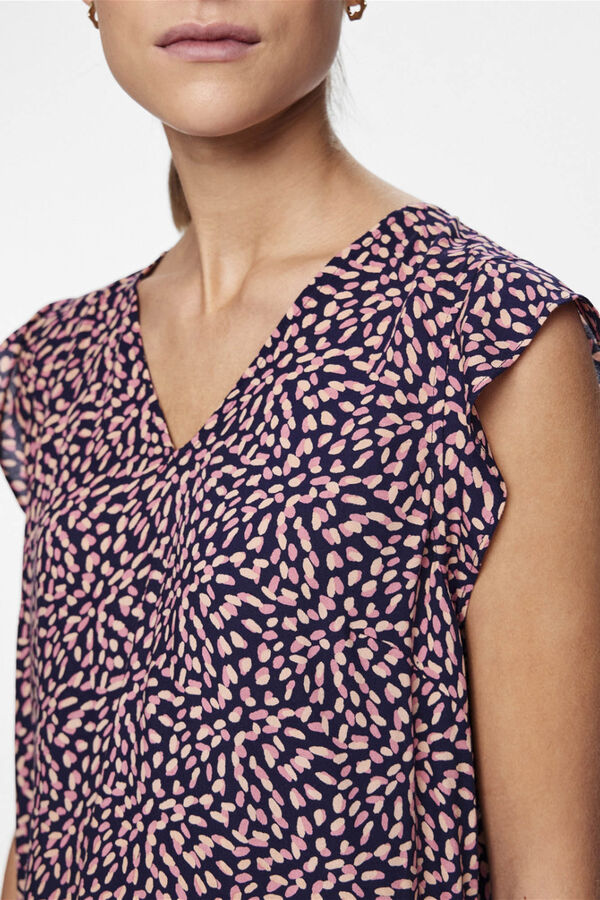 Springfield Printed short-sleeved blouse bluish