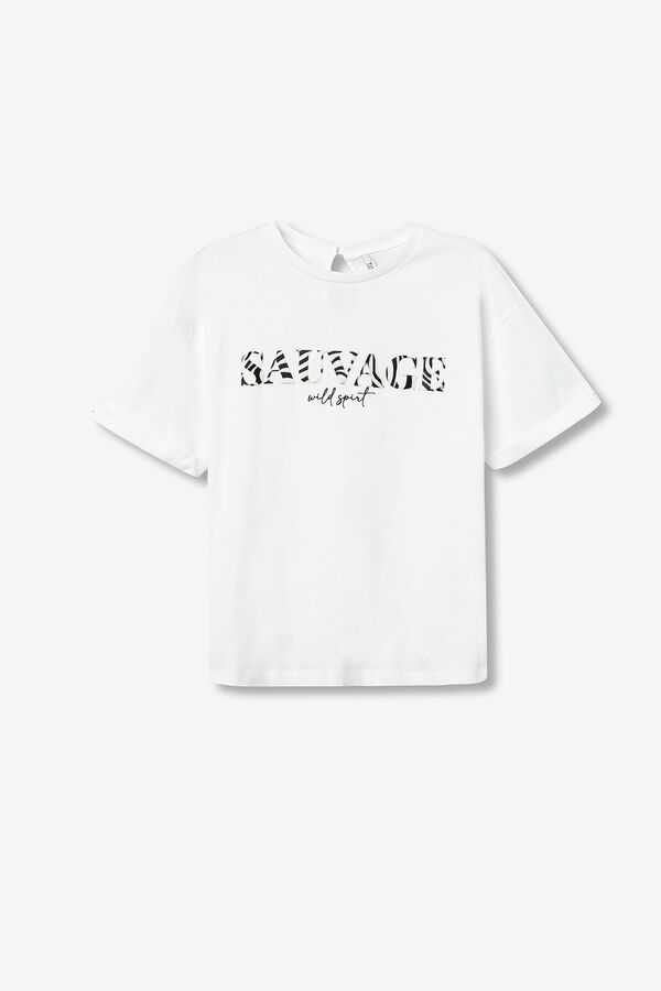 Tiffosi T-shirt descontra&iacute;da com estampado de zebra branco