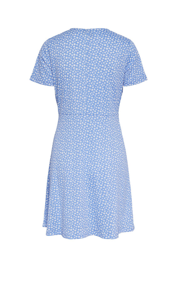 Springfield Kurzärmliges kurzes Kleid azulado