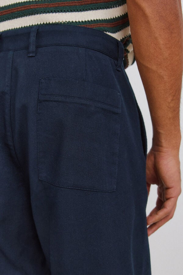 Springfield Cotton straight fit trousers blue