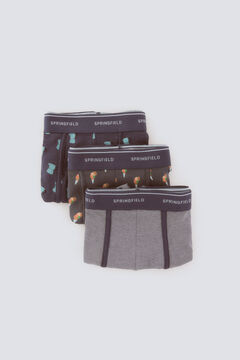 Springfield Pack 3 boxers caf&eacute; com gelado