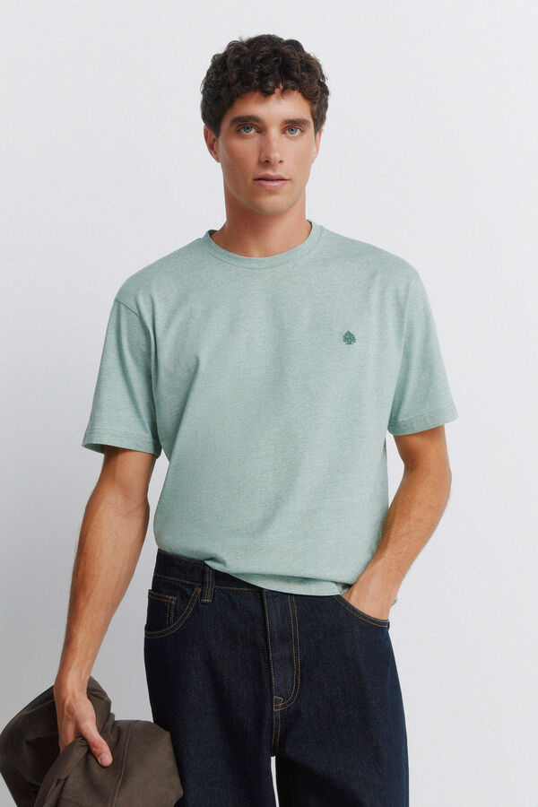 Springfield Basic micro-striped T-shirt green