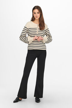 Springfield Striped jumper with buttons blanc