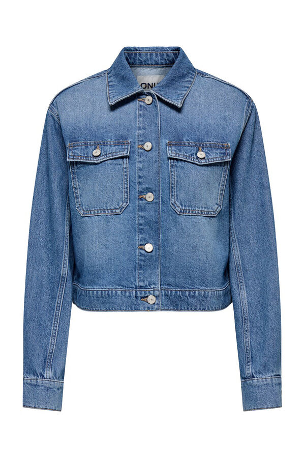 Only Chaqueta vaquera bolsillos azul