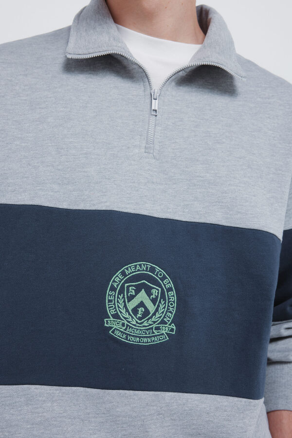 Springfield Sweatshirt with shield cuts grey