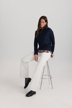 Springfield Long sleeve mixed fabric T-shirt