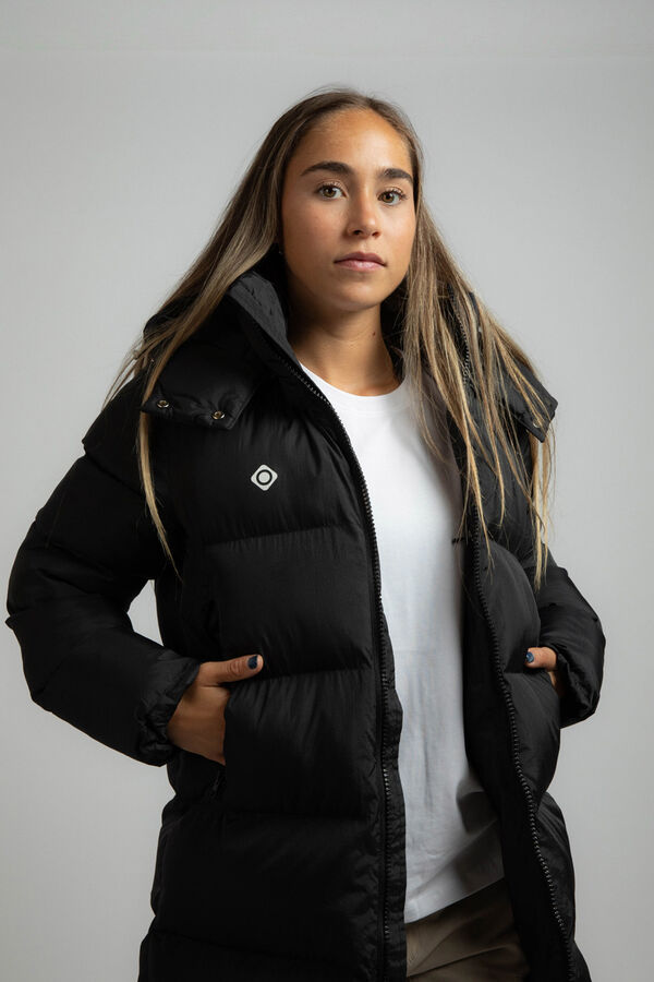 Izas Abrigo largo de fibra negro