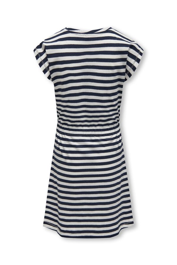 Only Girls Nautical striped short sleeve dress blue