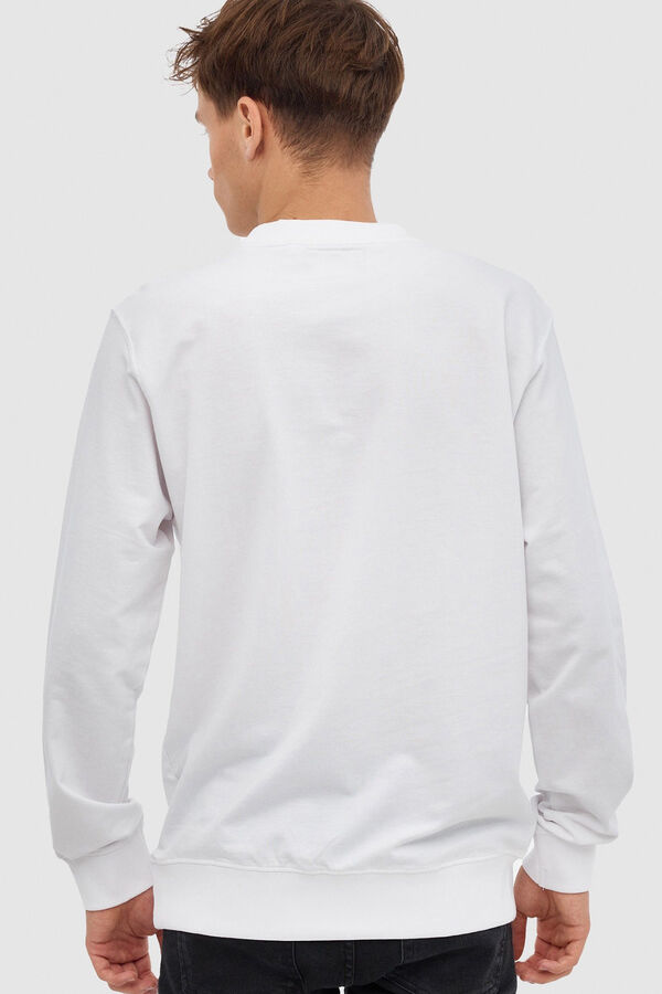 Springfield Sweatshirt mit Inside-Print blanco