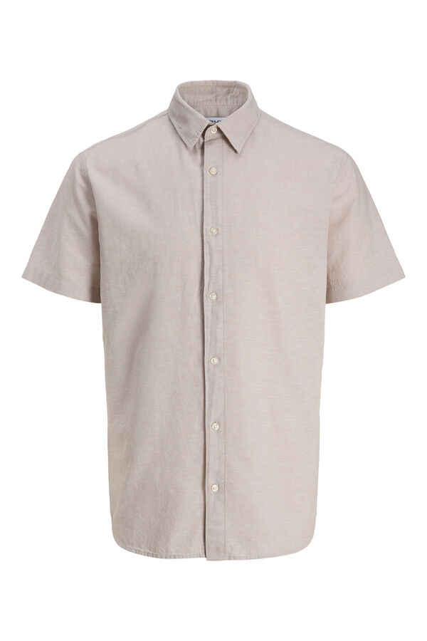 Jack & Jones PLUS Poplin short sleeve shirt nude