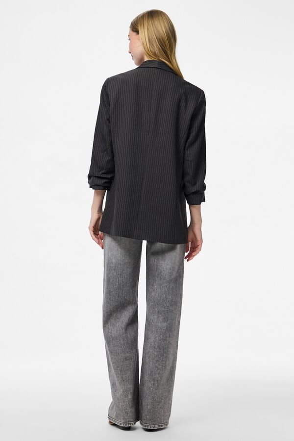 Pieces Striped blazer grey