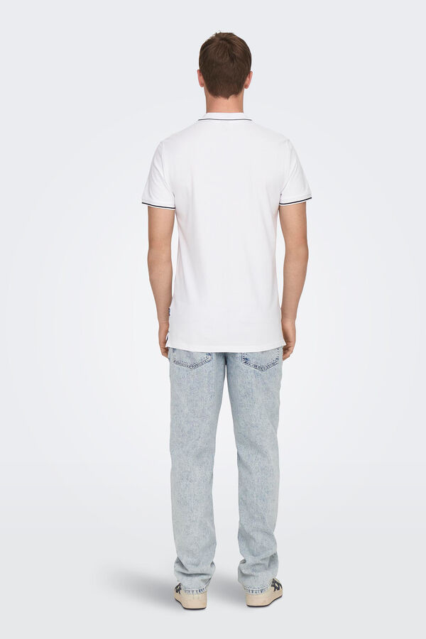 Springfield Essential cotton piqué polo shirt white