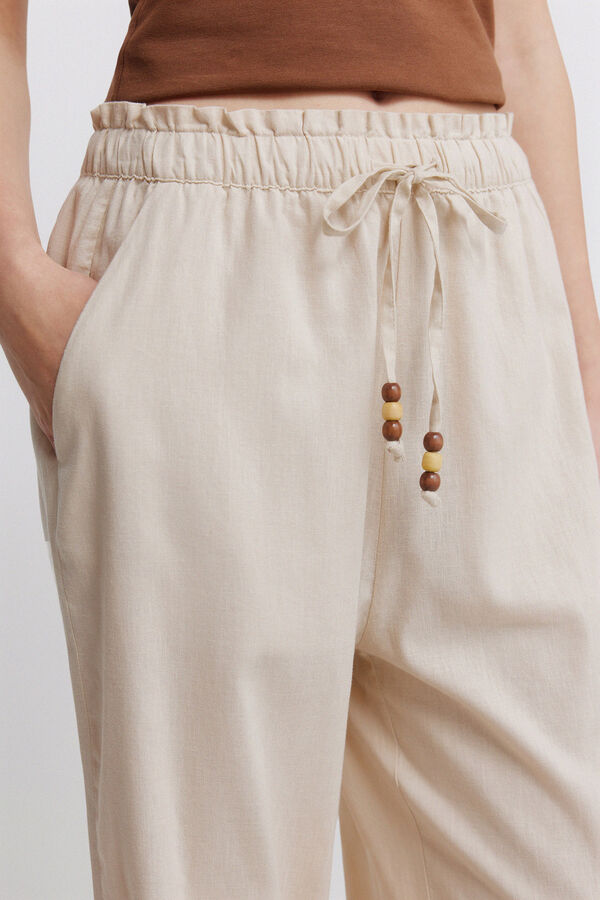Springfield Linen long trousers nude