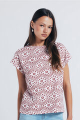 Springfield Printed buttons up shoulder t-shirt printed